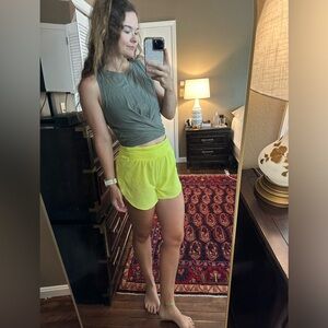Green lululemon crop tie top